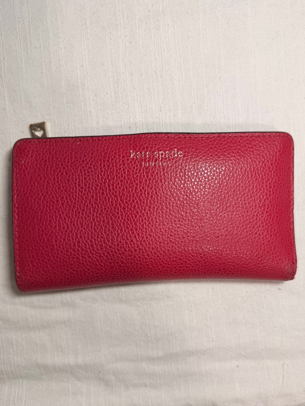 kate spade red pebbled leather continental wallet